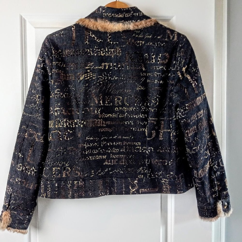 Wraps by Canvasbacks Rabbit Trim Print Jacket - Picture 3 of 10